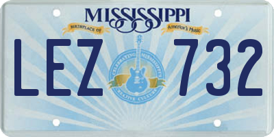 MS license plate LEZ732