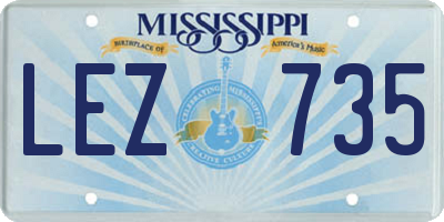 MS license plate LEZ735