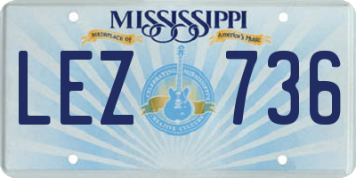 MS license plate LEZ736