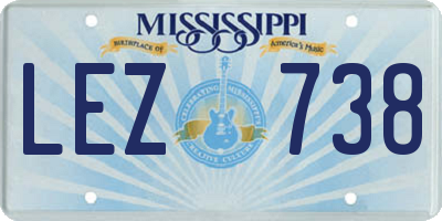 MS license plate LEZ738