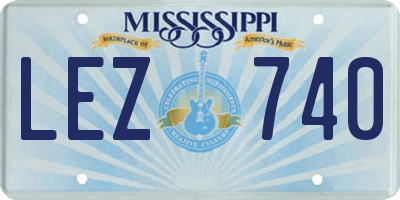 MS license plate LEZ740