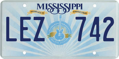 MS license plate LEZ742