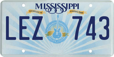 MS license plate LEZ743
