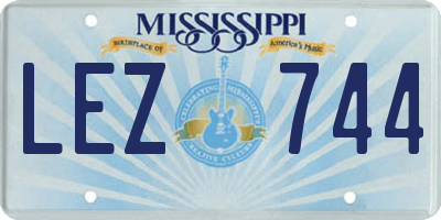 MS license plate LEZ744