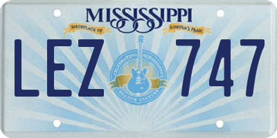 MS license plate LEZ747