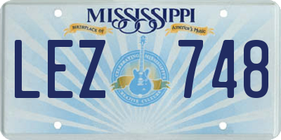 MS license plate LEZ748