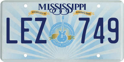 MS license plate LEZ749