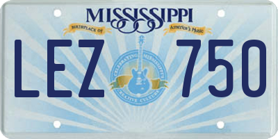 MS license plate LEZ750