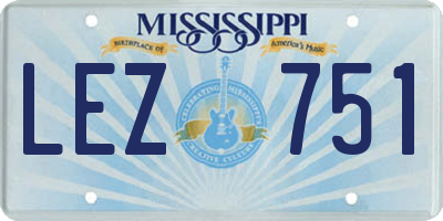 MS license plate LEZ751