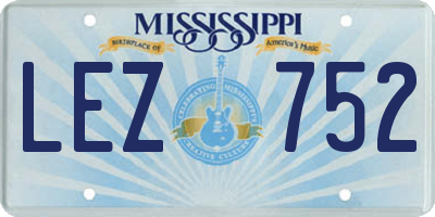 MS license plate LEZ752