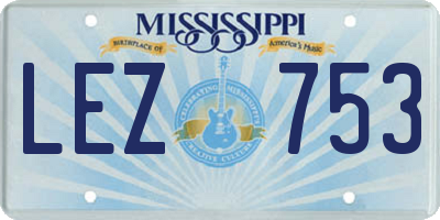 MS license plate LEZ753