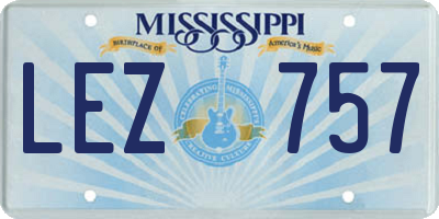 MS license plate LEZ757