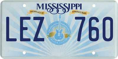 MS license plate LEZ760
