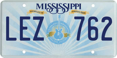 MS license plate LEZ762