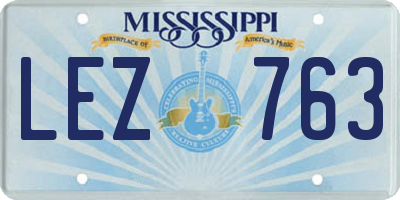 MS license plate LEZ763