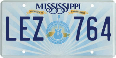 MS license plate LEZ764