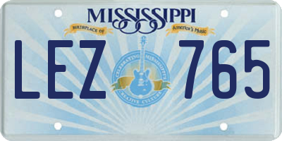 MS license plate LEZ765