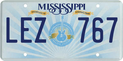 MS license plate LEZ767