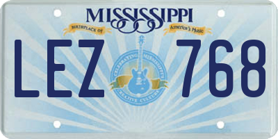 MS license plate LEZ768