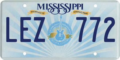 MS license plate LEZ772