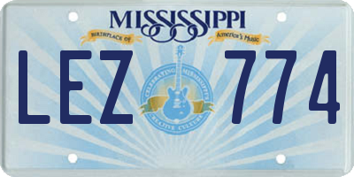 MS license plate LEZ774