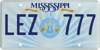MS license plate LEZ777