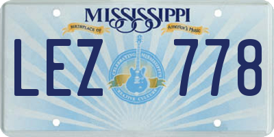 MS license plate LEZ778