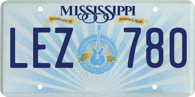MS license plate LEZ780
