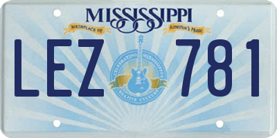 MS license plate LEZ781