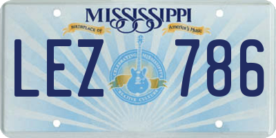 MS license plate LEZ786