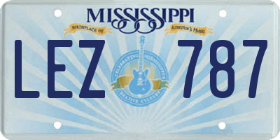 MS license plate LEZ787