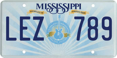 MS license plate LEZ789