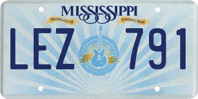 MS license plate LEZ791