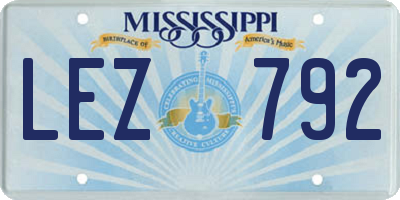 MS license plate LEZ792