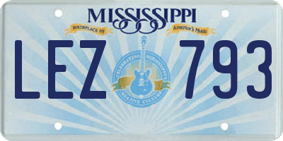 MS license plate LEZ793