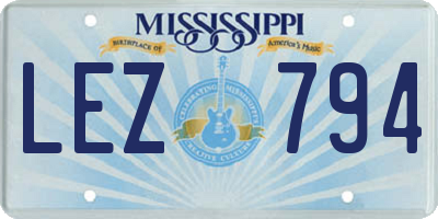 MS license plate LEZ794