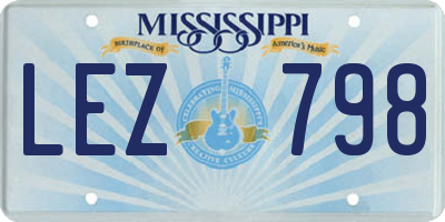MS license plate LEZ798