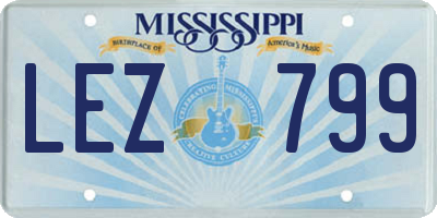 MS license plate LEZ799