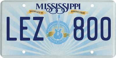 MS license plate LEZ800