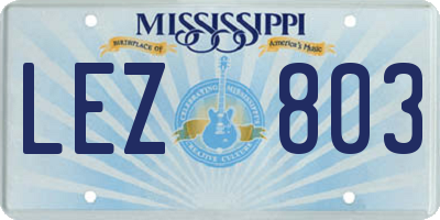 MS license plate LEZ803