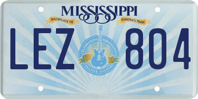 MS license plate LEZ804