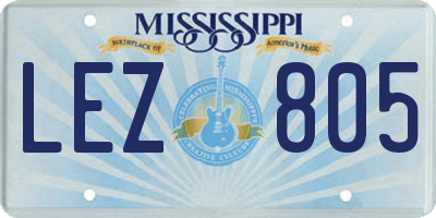 MS license plate LEZ805