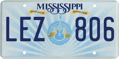 MS license plate LEZ806