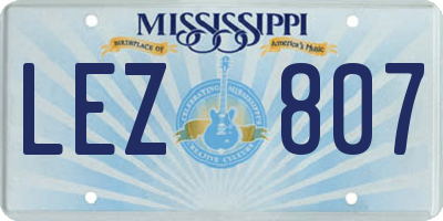 MS license plate LEZ807