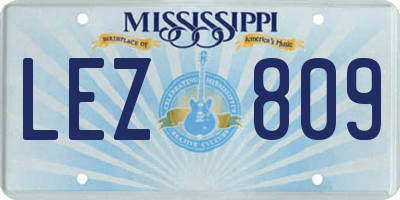 MS license plate LEZ809