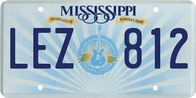 MS license plate LEZ812