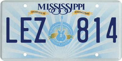 MS license plate LEZ814