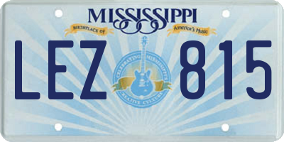 MS license plate LEZ815