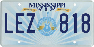 MS license plate LEZ818