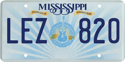 MS license plate LEZ820